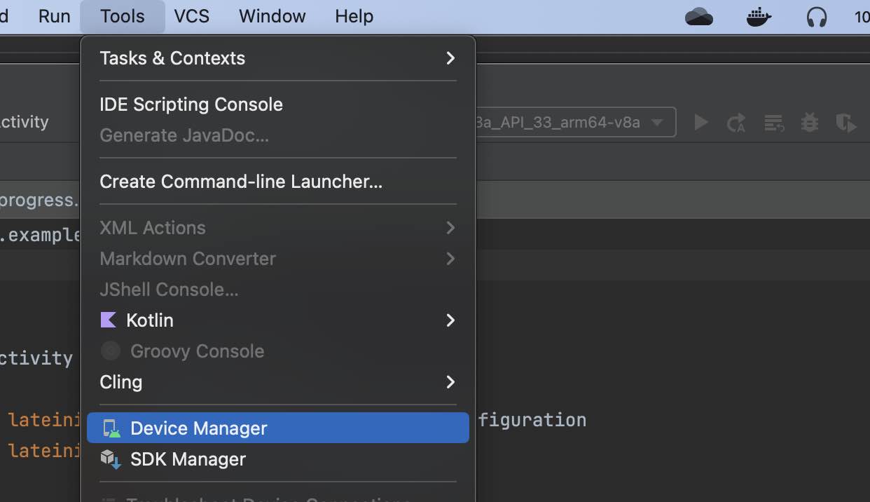 Android Studio - Tools - Device Manager